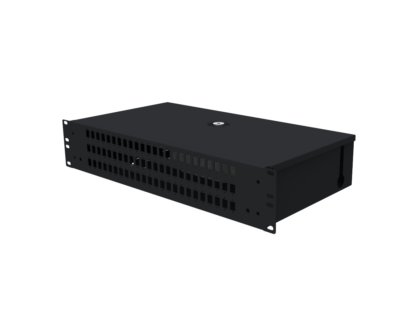 Fiber optic patch panels - solid: PSS-19"-240-2U-48-SCS-0K3-S-R9005